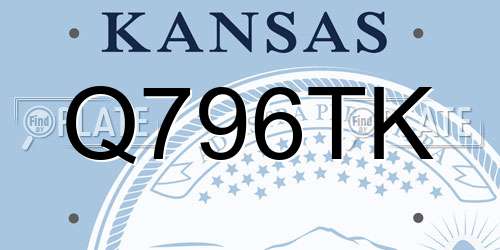 Q796TK Kansas License Plate