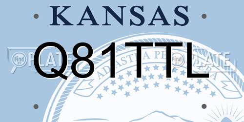 Q81TTL Kansas License Plate