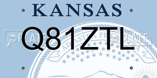 Q81ZTL Kansas License Plate