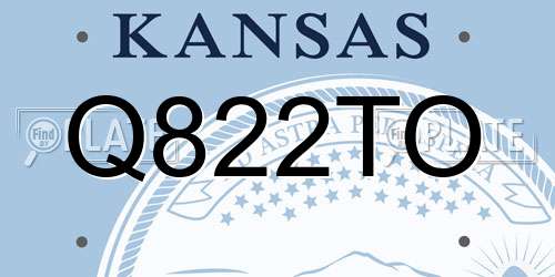 Q822TO Kansas License Plate