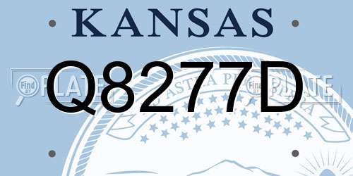 Q8277D Kansas License Plate