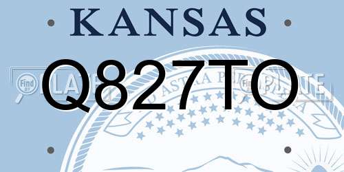 Q827TO Kansas License Plate
