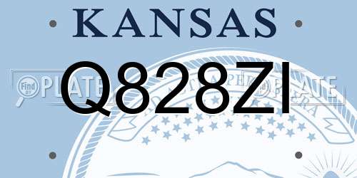 Q828ZI Kansas License Plate