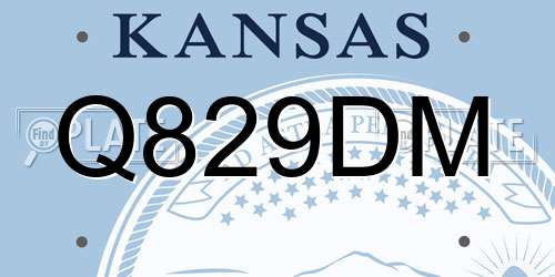 Q829DM Kansas License Plate