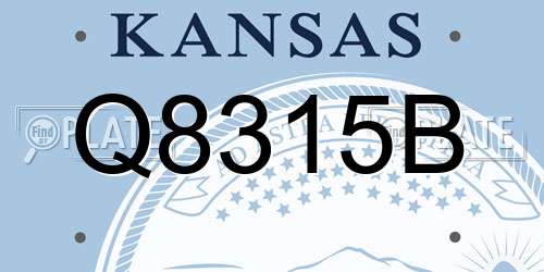 Q8315B Kansas License Plate