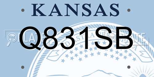Q831SB Kansas License Plate
