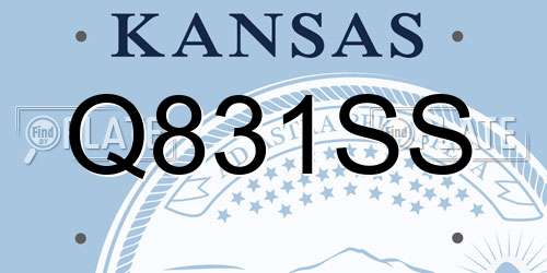 Q831SS Kansas License Plate