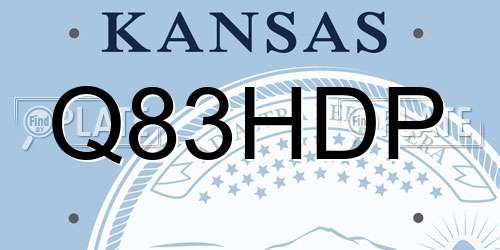 Q83HDP Kansas License Plate