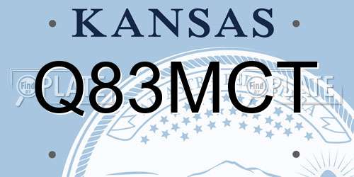 Q83MCT Kansas License Plate