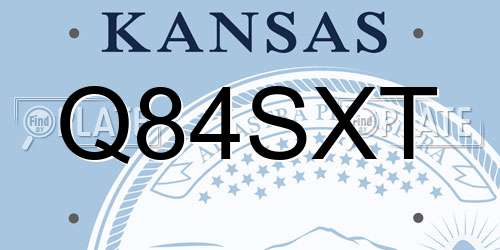 Q84SXT Kansas License Plate