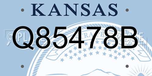 Q85478B Kansas License Plate