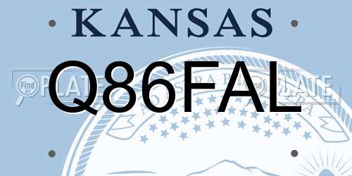 Q86FAL Kansas License Plate