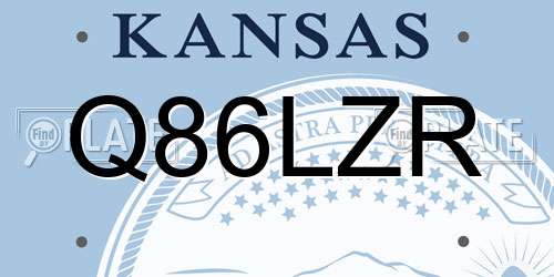 Q86LZR Kansas License Plate