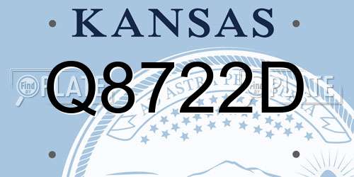 Q8722D Kansas License Plate