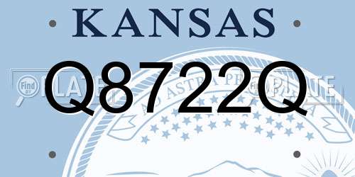 Q8722Q Kansas License Plate
