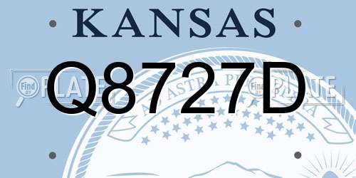 Q8727D Kansas License Plate