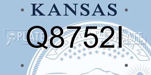 Q8752I Kansas License Plate