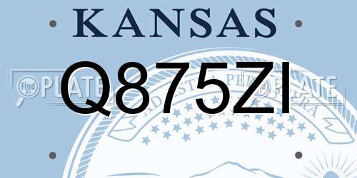 Q875ZI Kansas License Plate