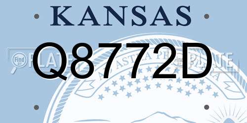 Q8772D Kansas License Plate