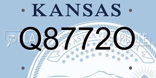 Q8772O Kansas License Plate