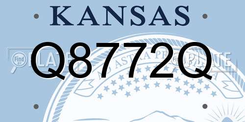 Q8772Q Kansas License Plate