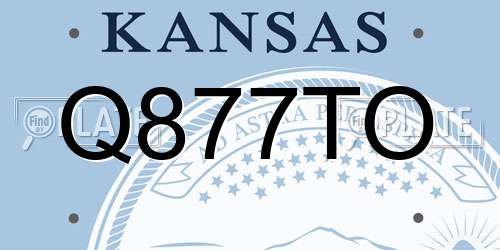 Q877TO Kansas License Plate