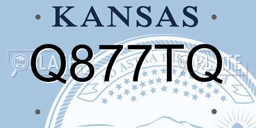 Q877TQ Kansas License Plate