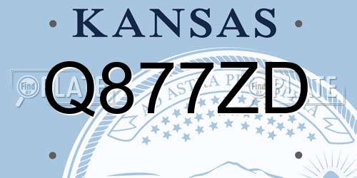 Q877ZD Kansas License Plate