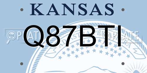 Q87BTI Kansas License Plate