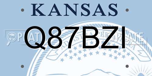 Q87BZI Kansas License Plate