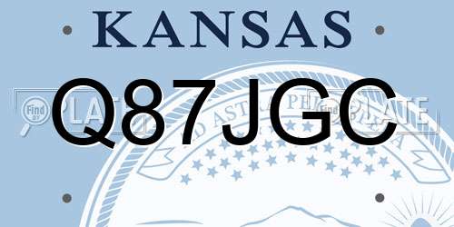 Q87JGC Kansas License Plate