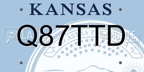 Q87TTD Kansas License Plate