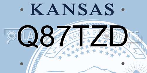Q87TZD Kansas License Plate