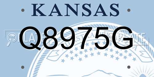 Q8975G Kansas License Plate