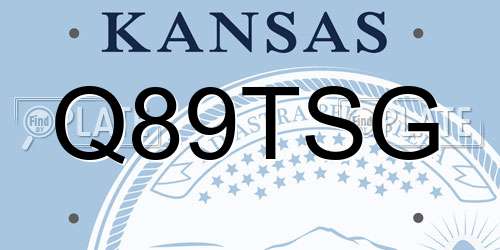 Q89TSG Kansas License Plate