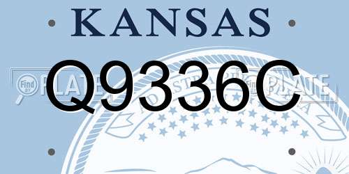 Q9336C Kansas License Plate