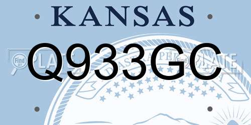 Q933GC Kansas License Plate