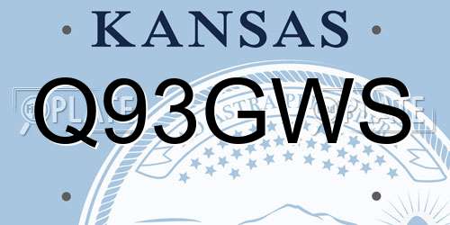 Q93GWS Kansas License Plate