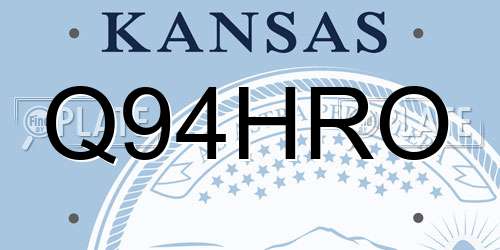 Q94HRO Kansas License Plate
