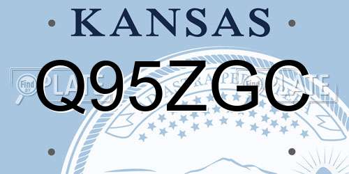 Q95ZGC Kansas License Plate