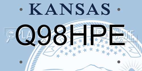 Q98HPE Kansas License Plate