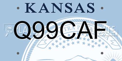 Q99CAF Kansas License Plate