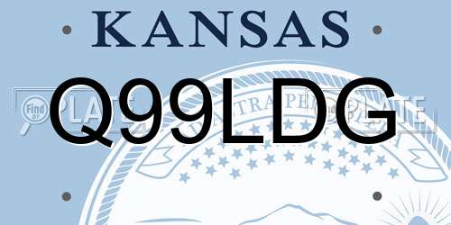 Q99LDG Kansas License Plate