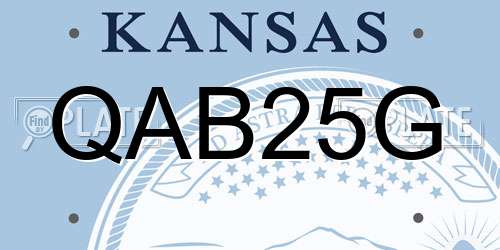 QAB25G Kansas License Plate
