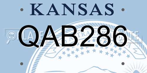 QAB286 Kansas License Plate