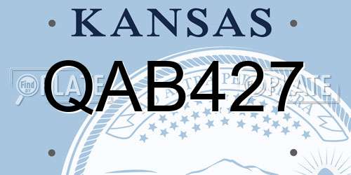 QAB427 Kansas License Plate