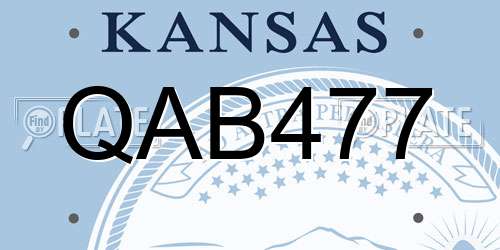 QAB477 Kansas License Plate
