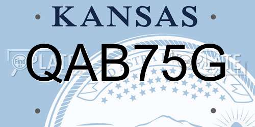 QAB75G Kansas License Plate