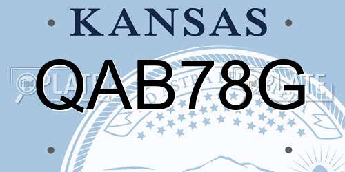 QAB78G Kansas License Plate