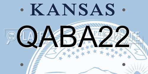QABA22 Kansas License Plate